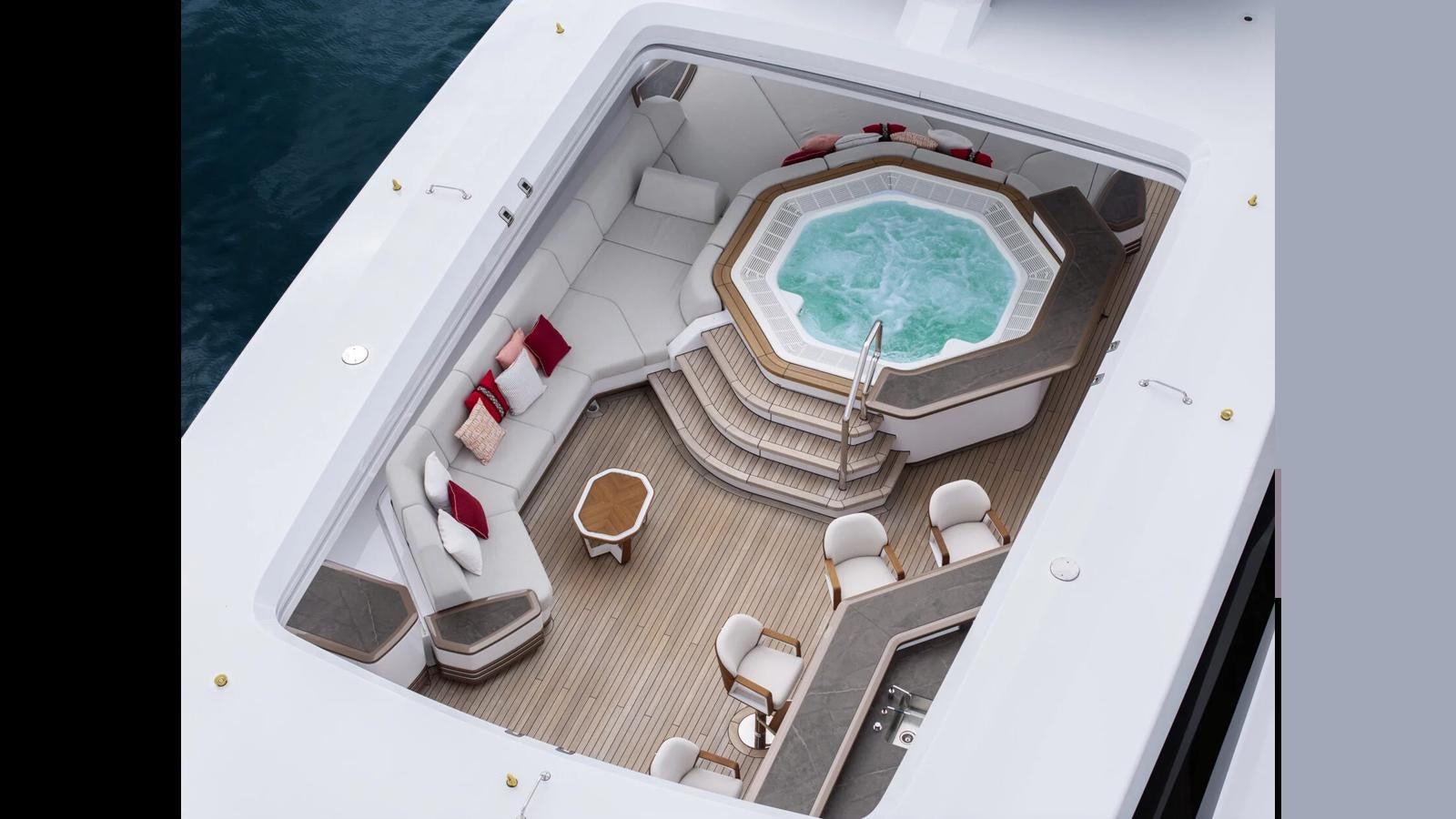 a satellite view of a planet aboard SPARTA Yacht for Sale