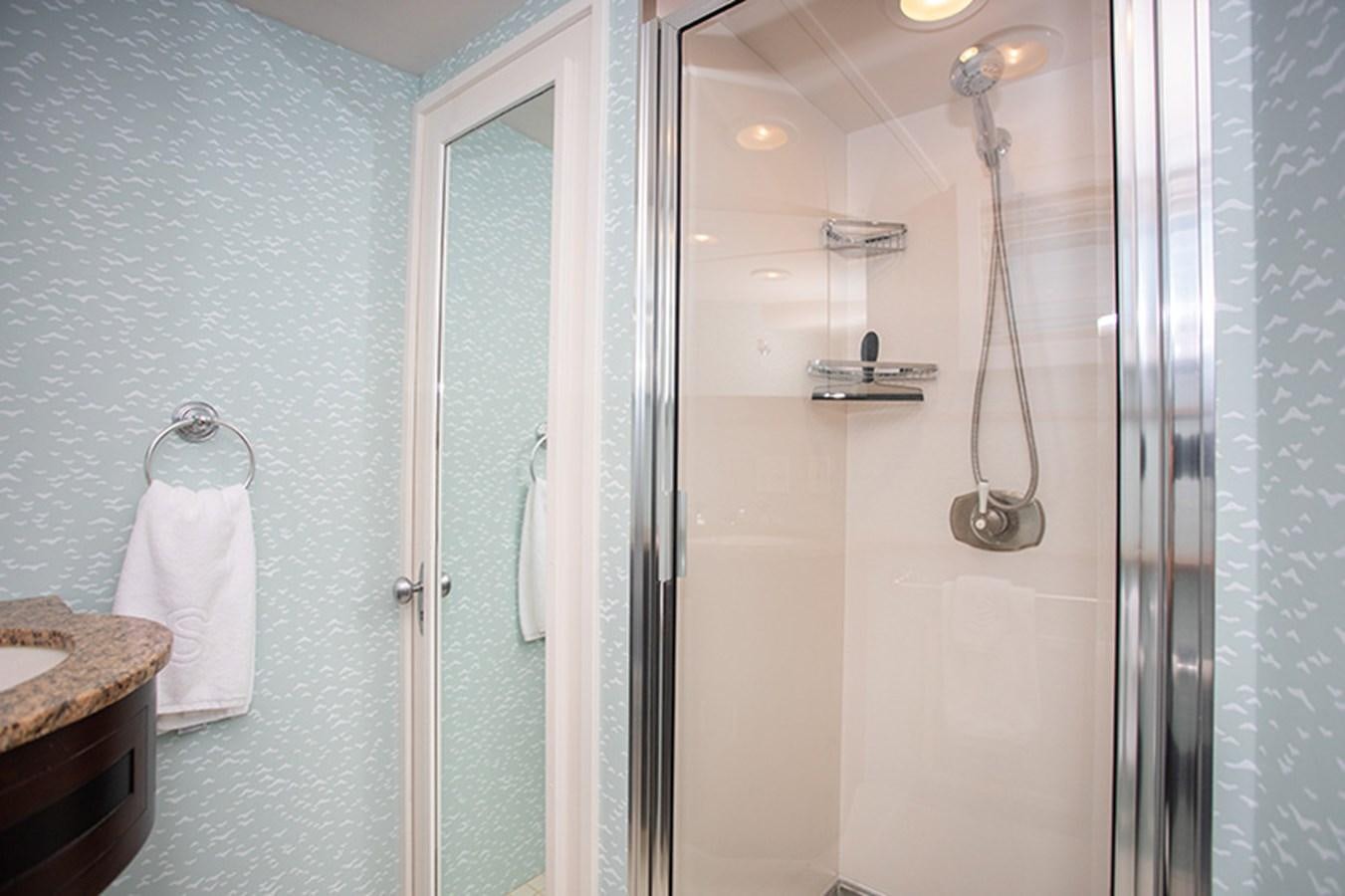 a shower unit and sink aboard SOVEREIGN Yacht for Sale