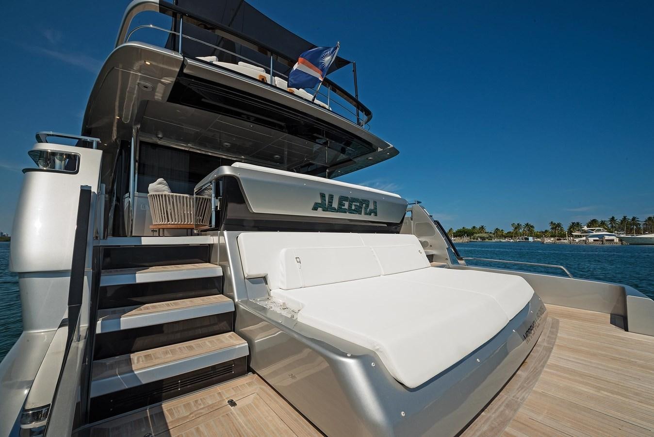 a boat on a dock aboard ALLEGRA  @ AVENTURA Yacht for Sale