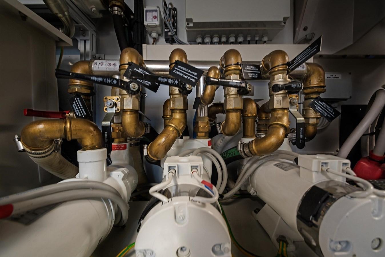 a machine with pipes aboard ALLEGRA  @ AVENTURA Yacht for Sale