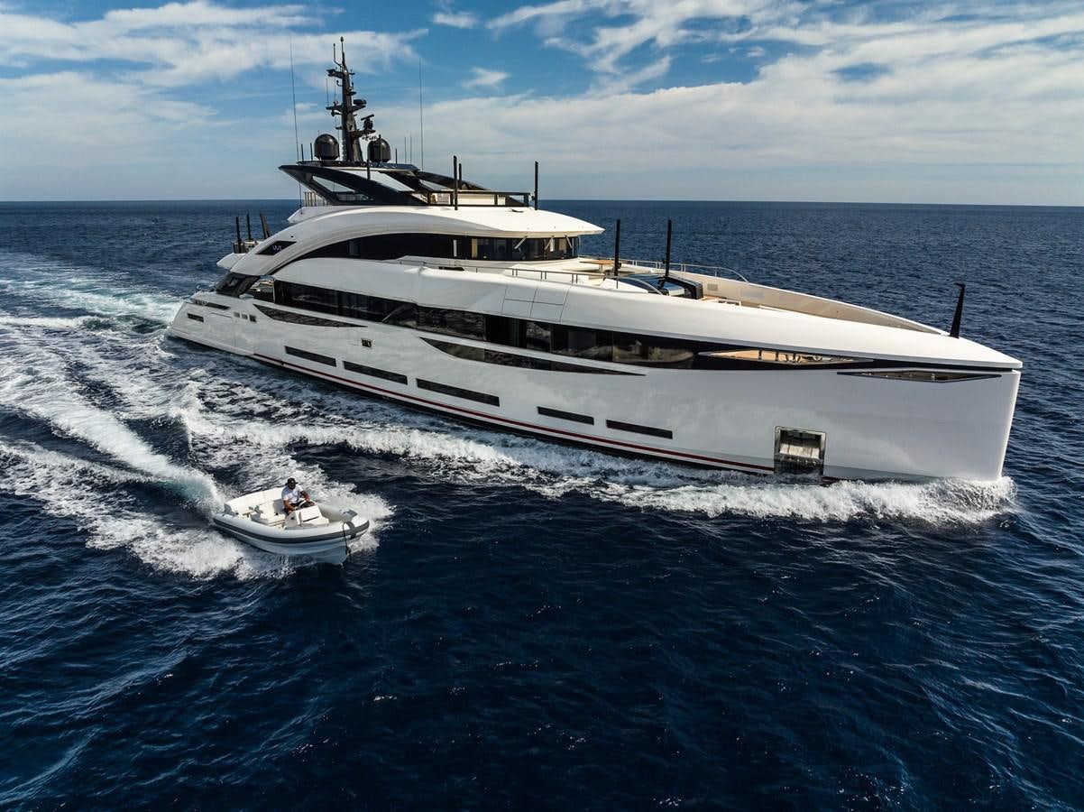 a large white yacht aboard UV II Yacht for Sale
