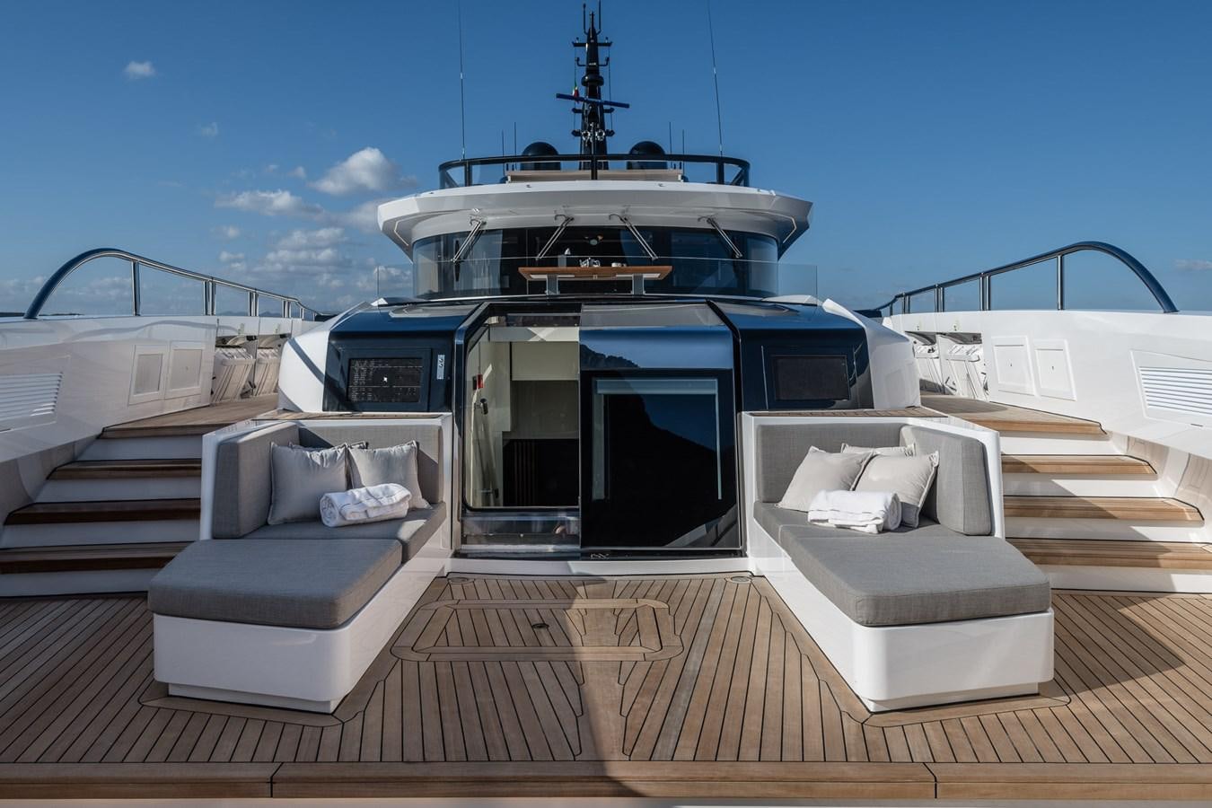 a boat on a deck aboard UV II Yacht for Sale