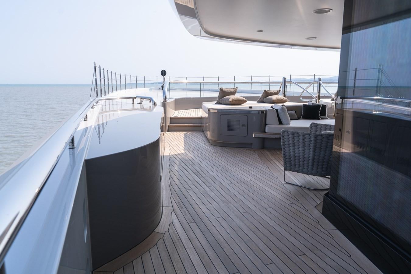 a boat on a deck aboard WHISPER Yacht for Sale