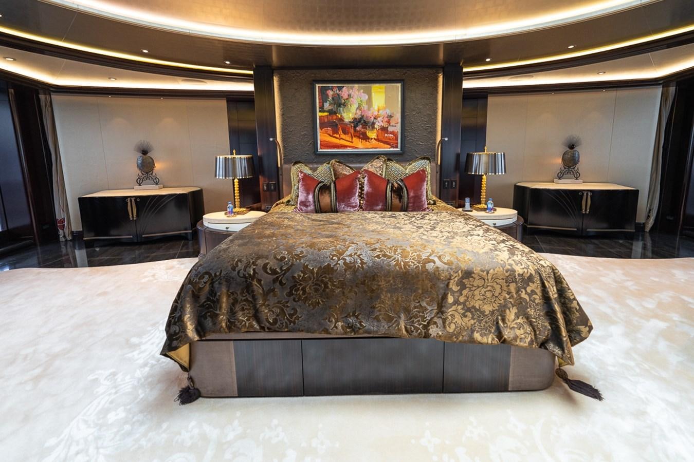 a bed with a large bed aboard WHISPER Yacht for Sale