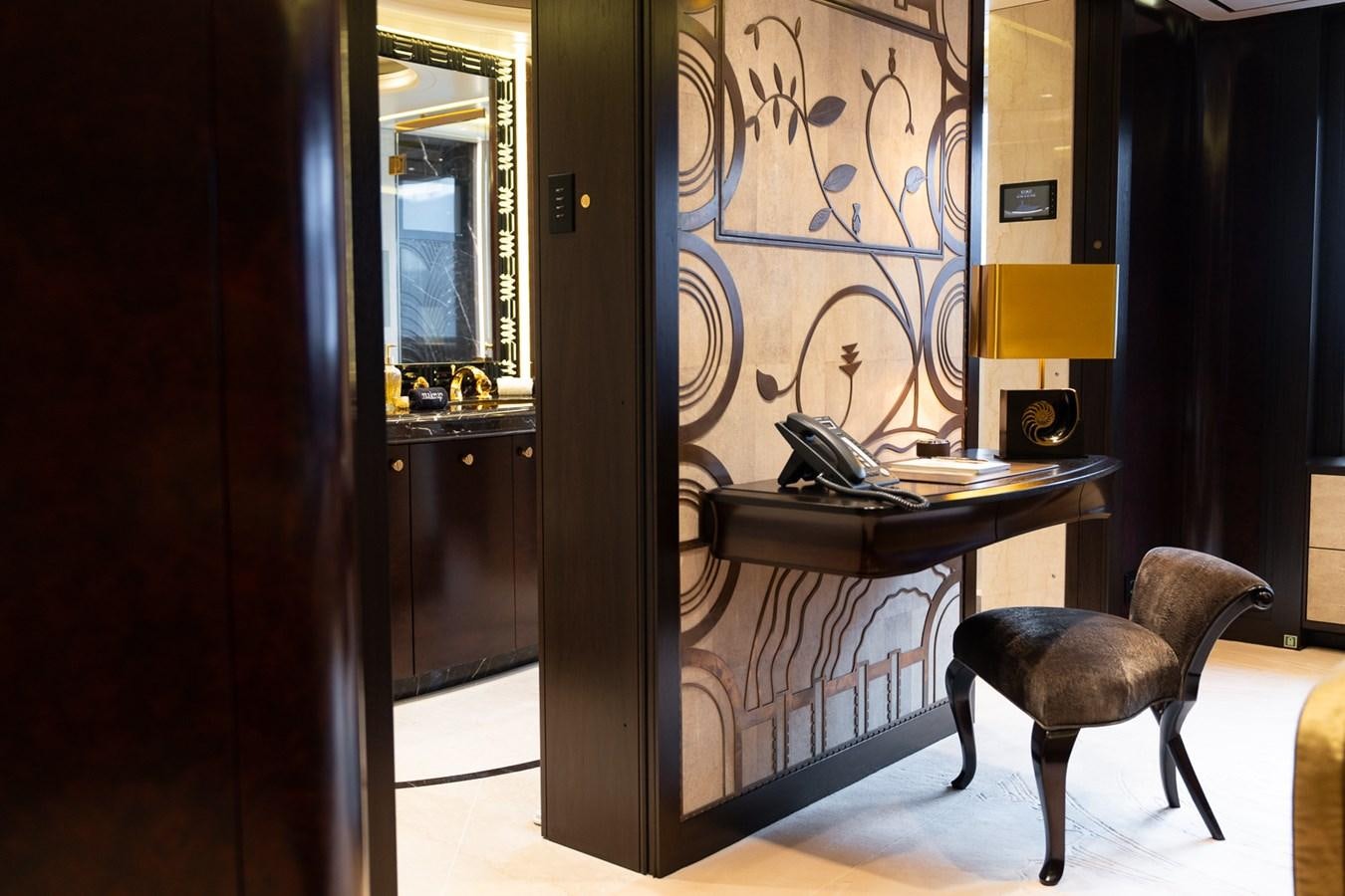 a desk in a room aboard WHISPER Yacht for Sale