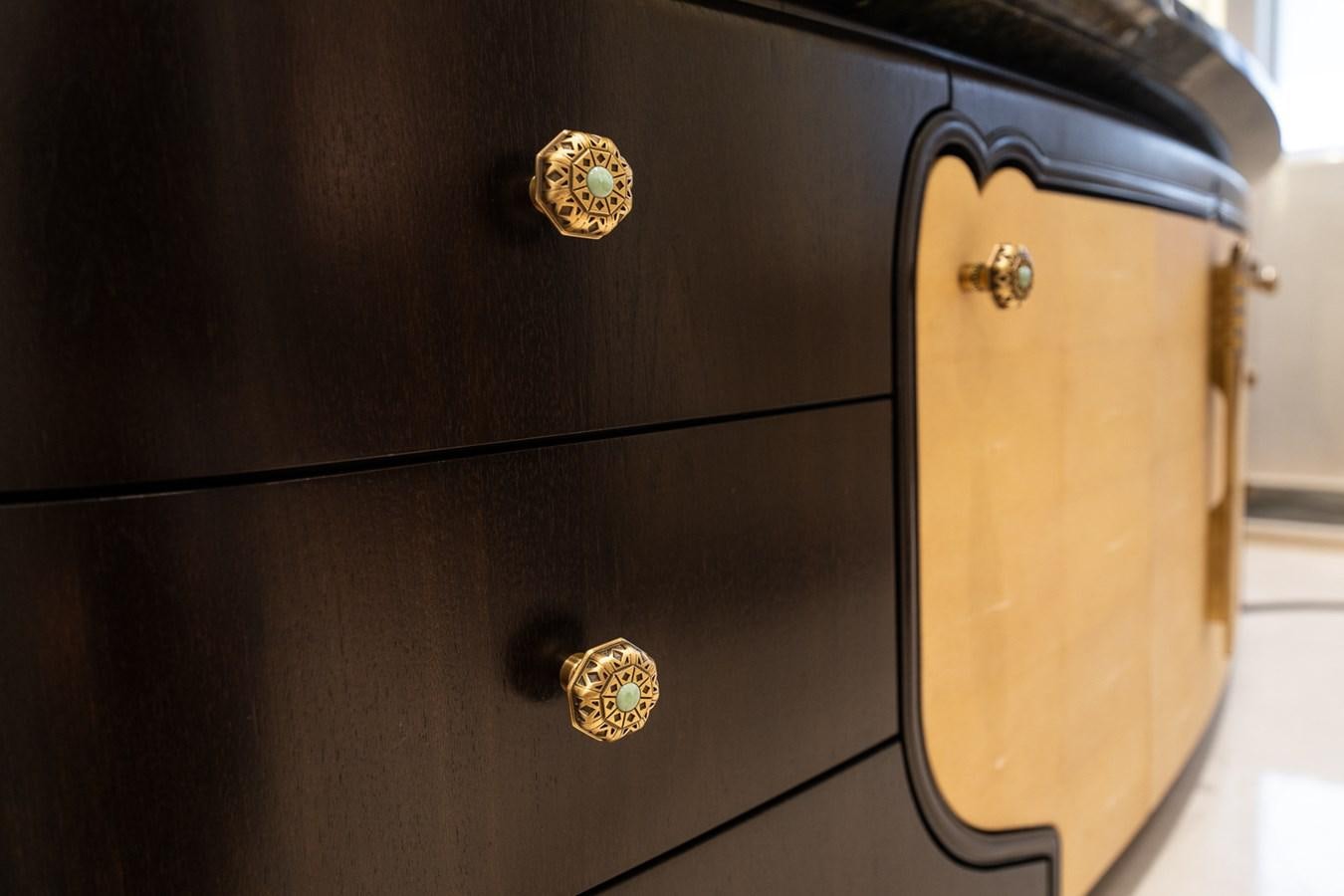 a black leather case aboard WHISPER Yacht for Sale