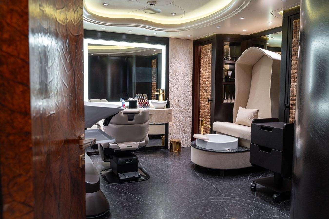 a bathroom with a toilet and a sink aboard WHISPER Yacht for Sale