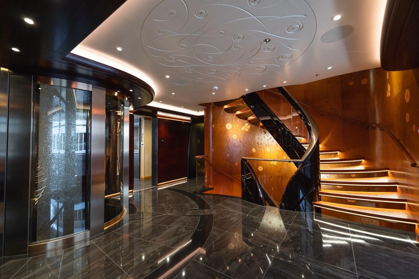 a large glass case with a large mirror on it aboard WHISPER Yacht for Sale