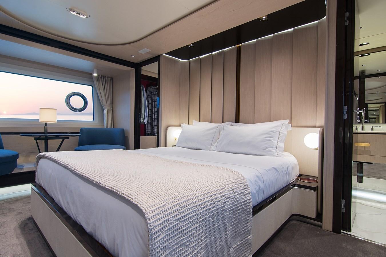 a room with two beds aboard GDL Yacht for Sale