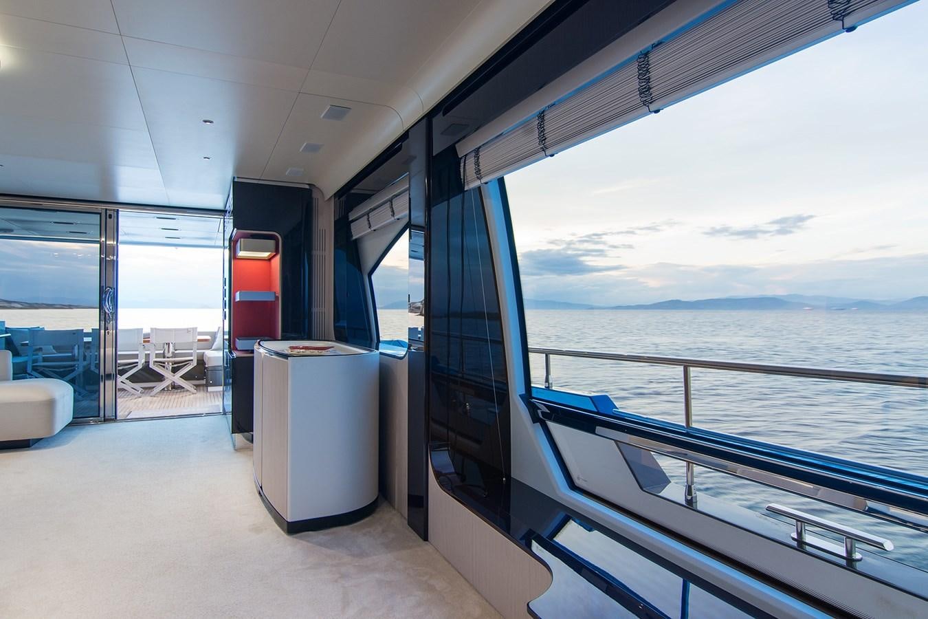 a room with a view of the ocean and the ocean aboard GDL Yacht for Sale