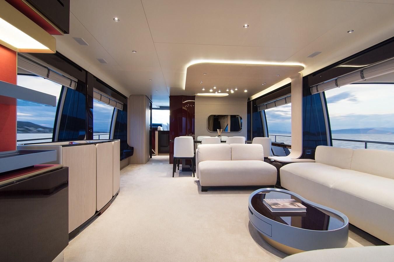 a room with a couch and a table aboard GDL Yacht for Sale