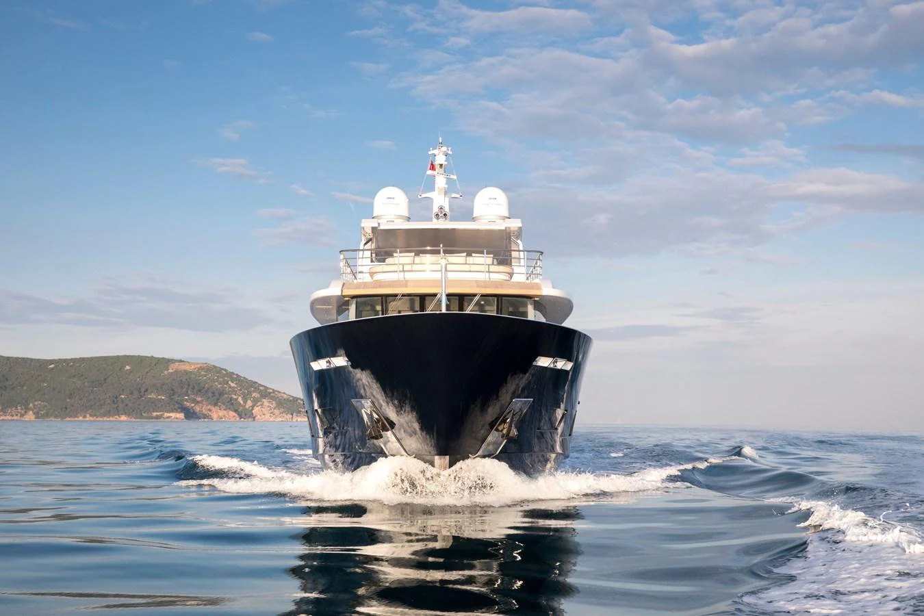 a ship in the water aboard PICCOLO @ FLIBS Yacht for Sale