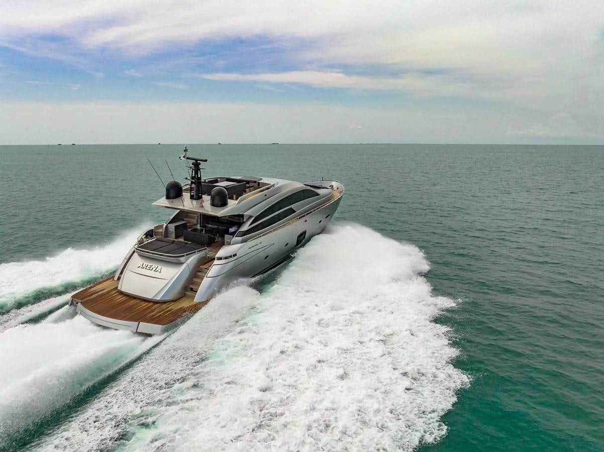 a military boat on the water aboard ARENA Yacht for Sale