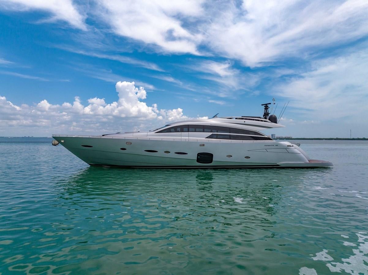a white boat in the water aboard ARENA Yacht for Sale