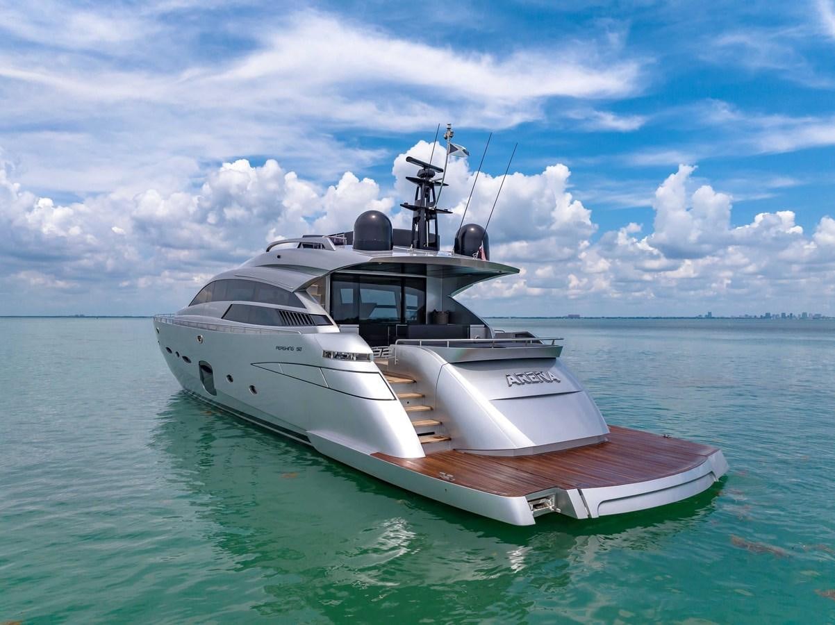a white boat in the water aboard ARENA Yacht for Sale
