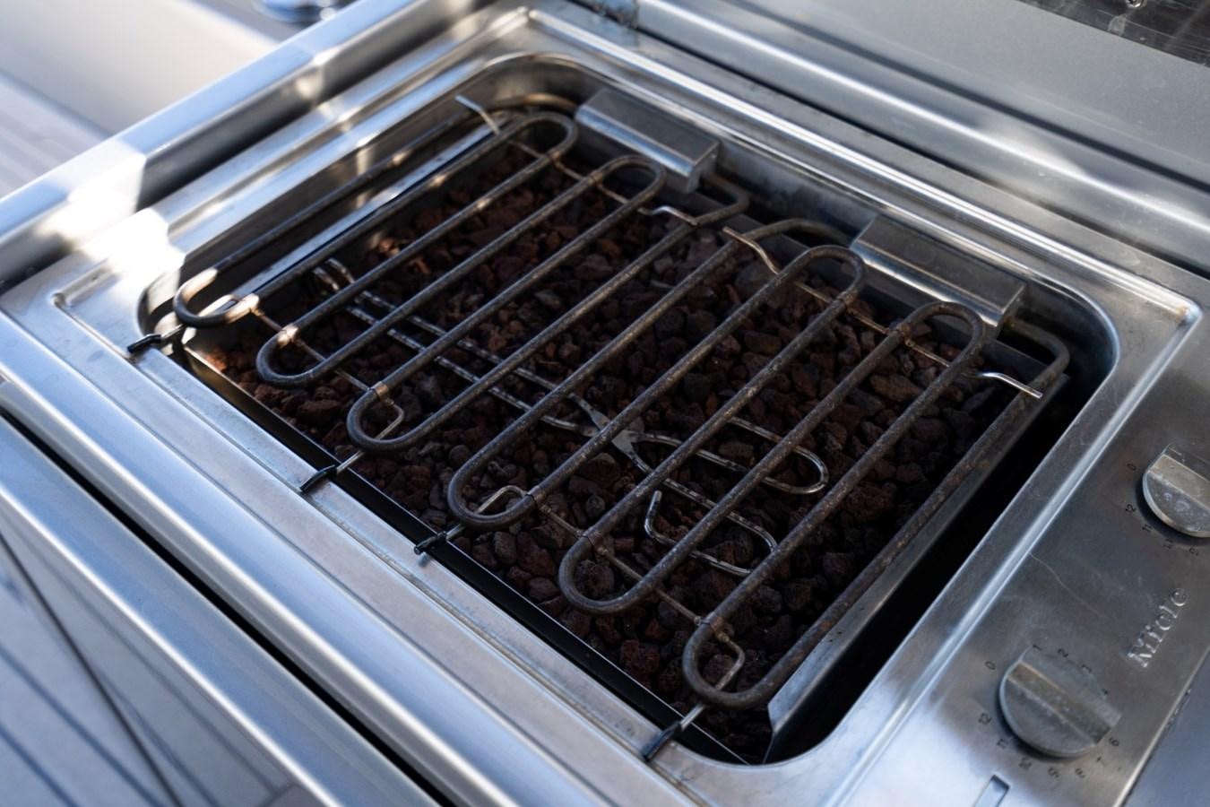 a close-up of a car's grill aboard ARENA Yacht for Sale