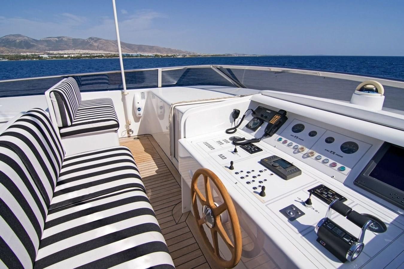 the cockpit of a boat aboard REGINA K Yacht for Sale