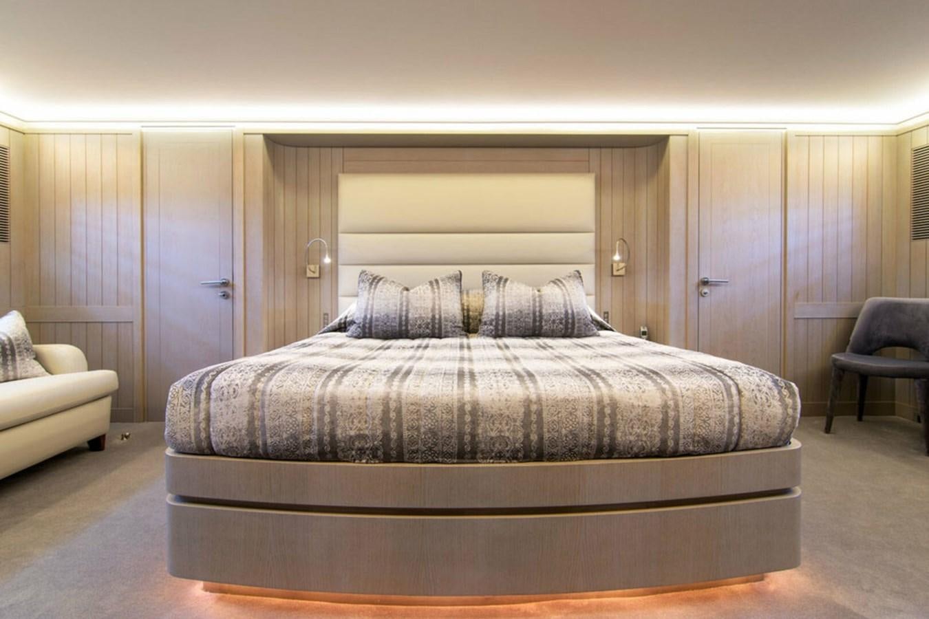 a bed in a room aboard REGINA K Yacht for Sale