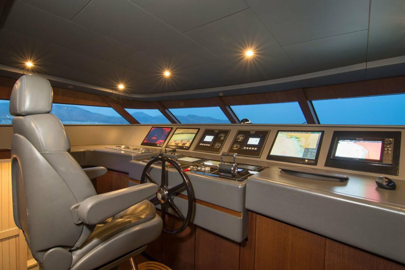 inside of a vehicle with monitors and screens aboard REGINA K Yacht for Sale