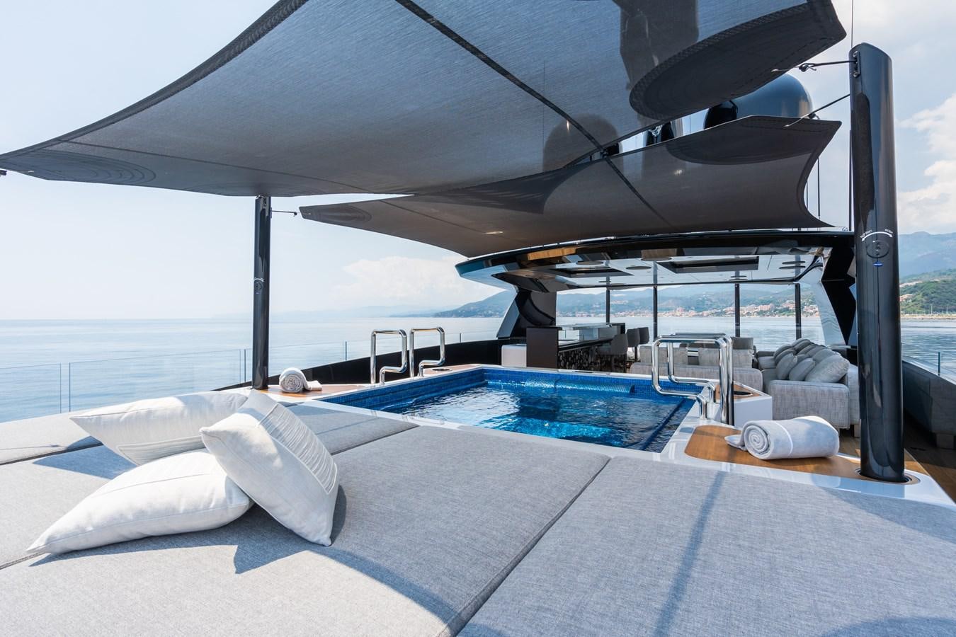 a pool on a deck aboard JIMMY Yacht for Sale