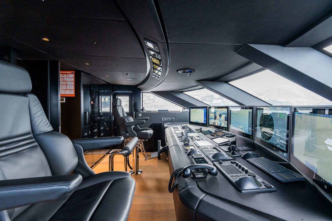 a vehicle with multiple monitors aboard JIMMY Yacht for Sale