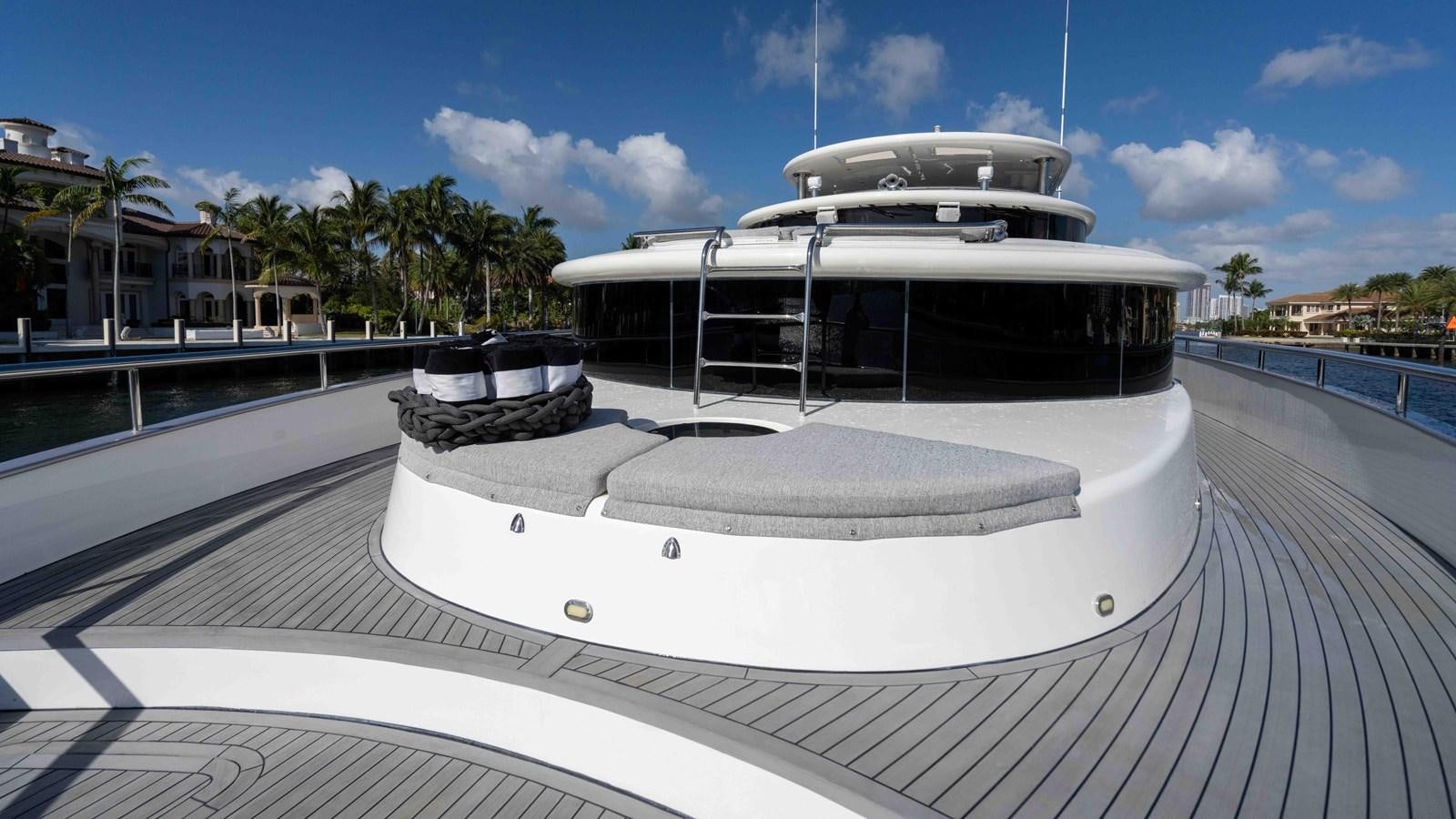a white building with a dome aboard NEVER SETTLE Yacht for Sale