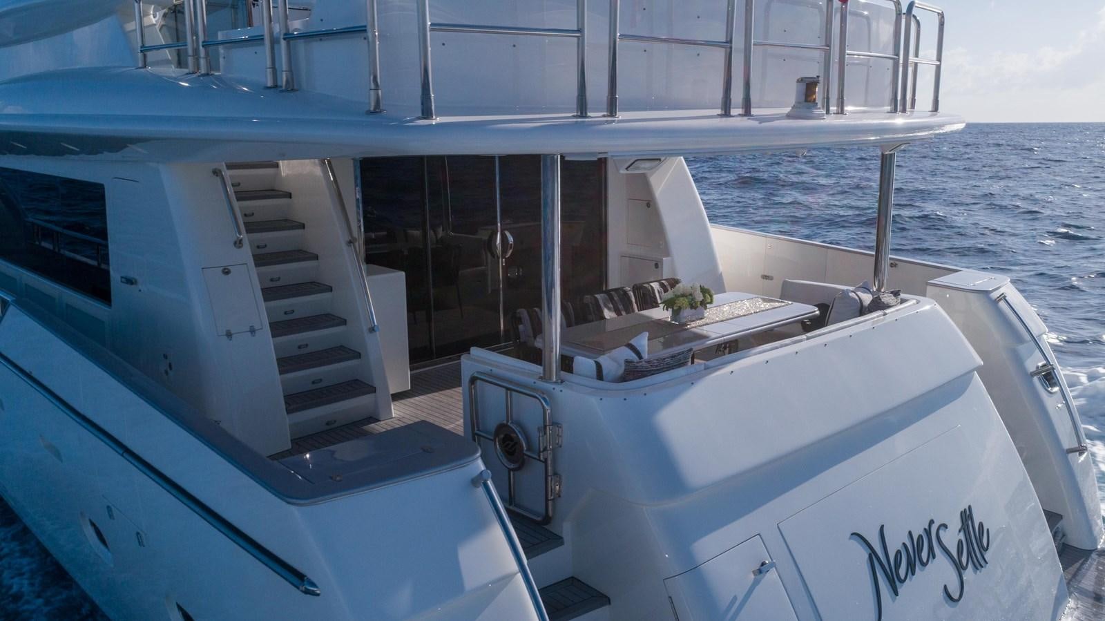 a boat on the water aboard NEVER SETTLE Yacht for Sale