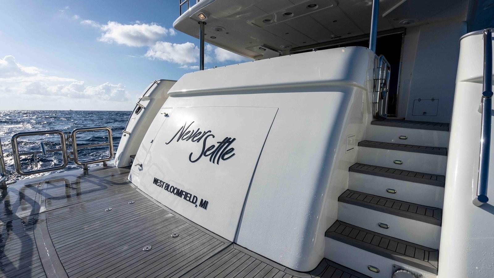a boat on the water aboard NEVER SETTLE Yacht for Sale