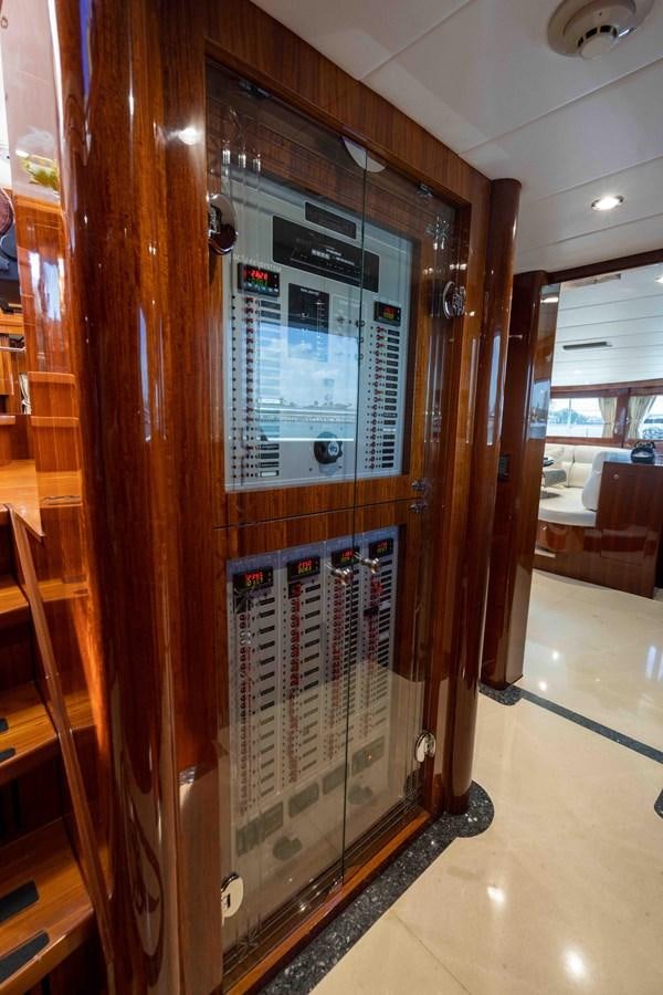 a large computer tower aboard NEVER SETTLE Yacht for Sale