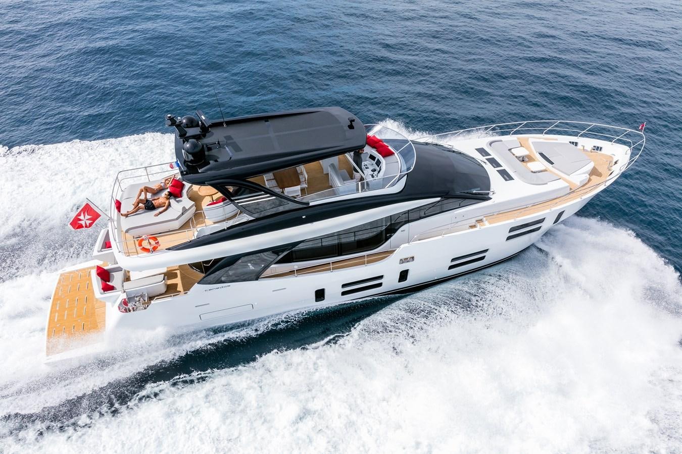 a boat on the water aboard 2025 CANADOS 808’ MAXIMUS Yacht for Sale