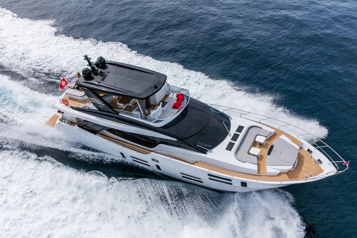a boat on the water aboard 2025 CANADOS 808’ MAXIMUS Yacht for Sale