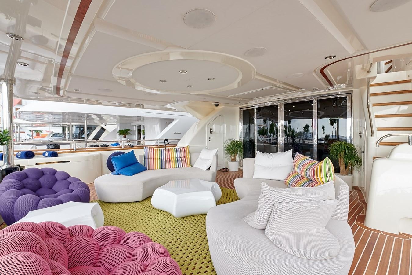 a room with a large white ceiling aboard BUNKER Yacht for Sale