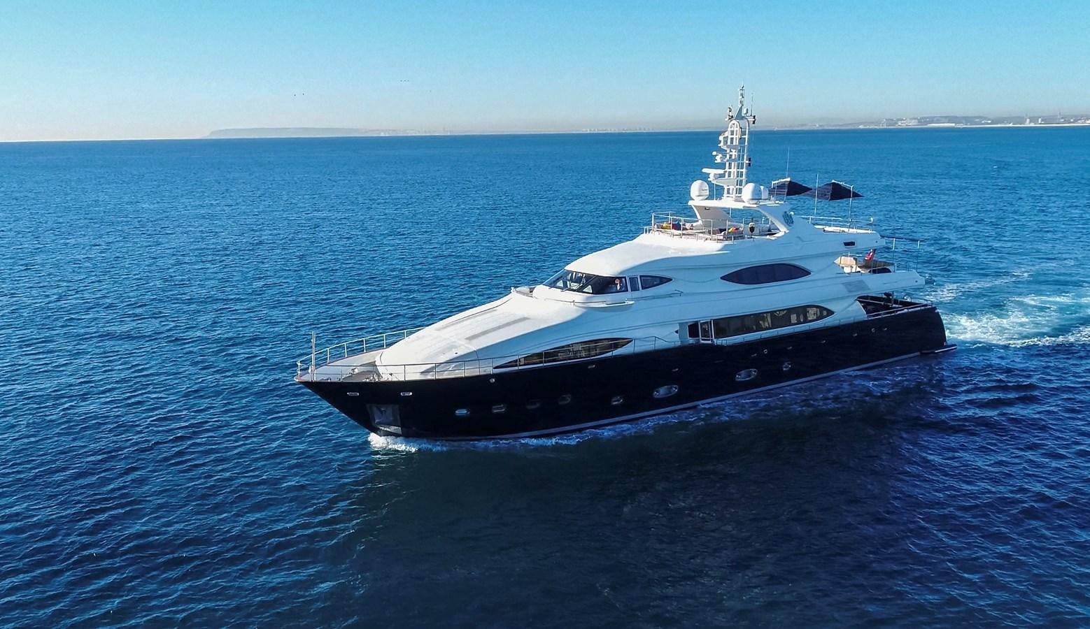 a large boat in the water aboard BUNKER Yacht for Sale