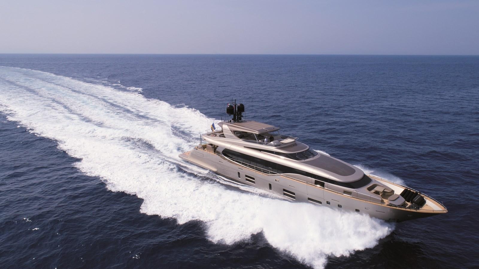 a high angle view of a ship aboard CANADOS 122’ CAESAR RPH Yacht for Sale