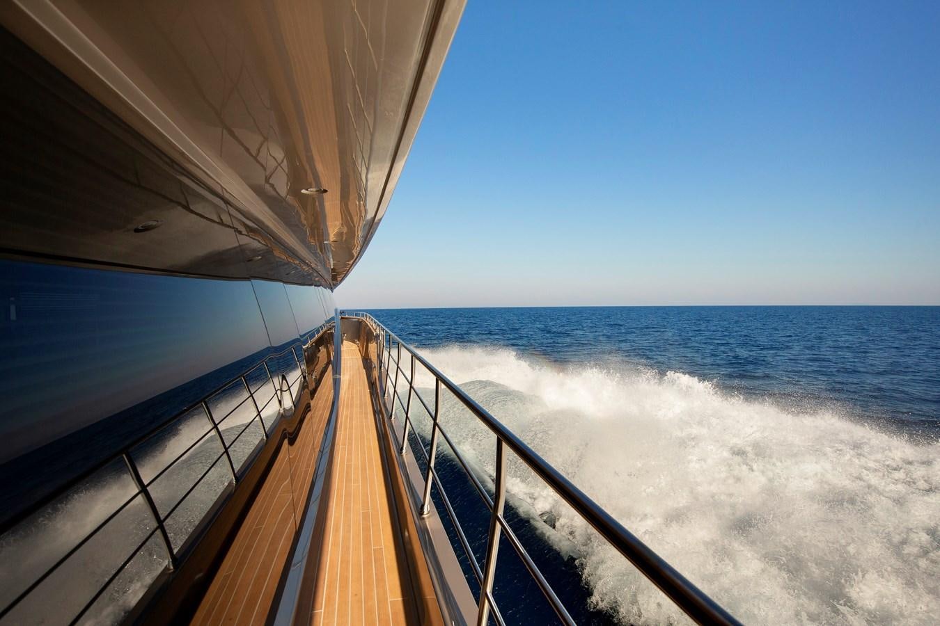 a boat on the water aboard CANADOS 122’ CAESAR RPH Yacht for Sale