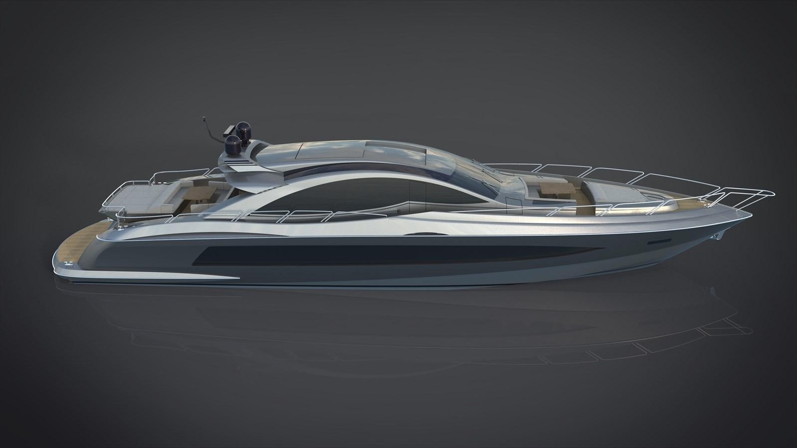 a white sports car aboard 2024 GLADIATOR 901 SPEED Yacht for Sale