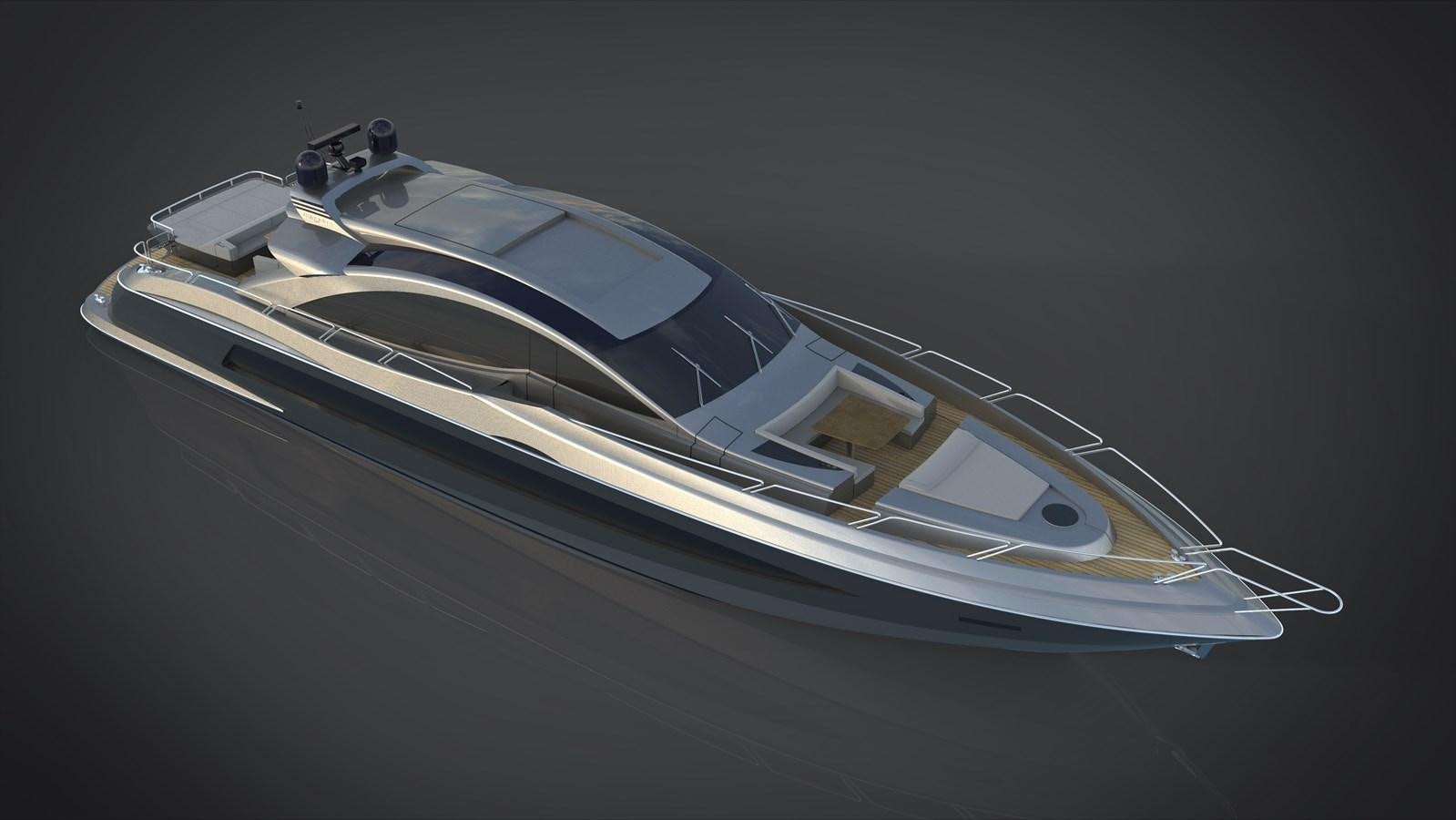 a white sports car aboard 2024 GLADIATOR 901 SPEED Yacht for Sale