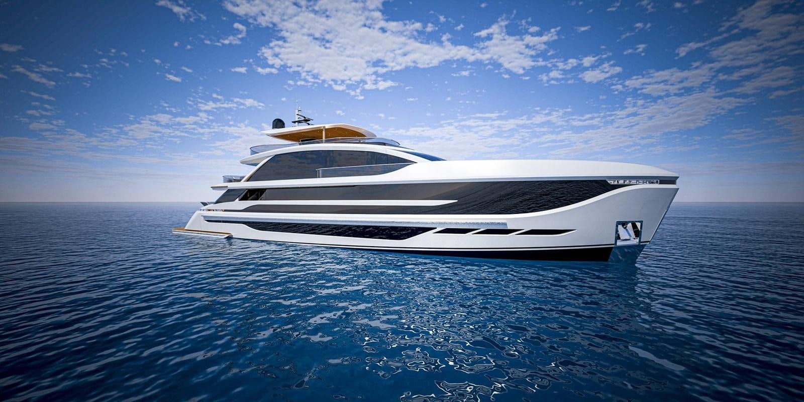 a white yacht on the water aboard CUSTOM V43 Yacht for Sale