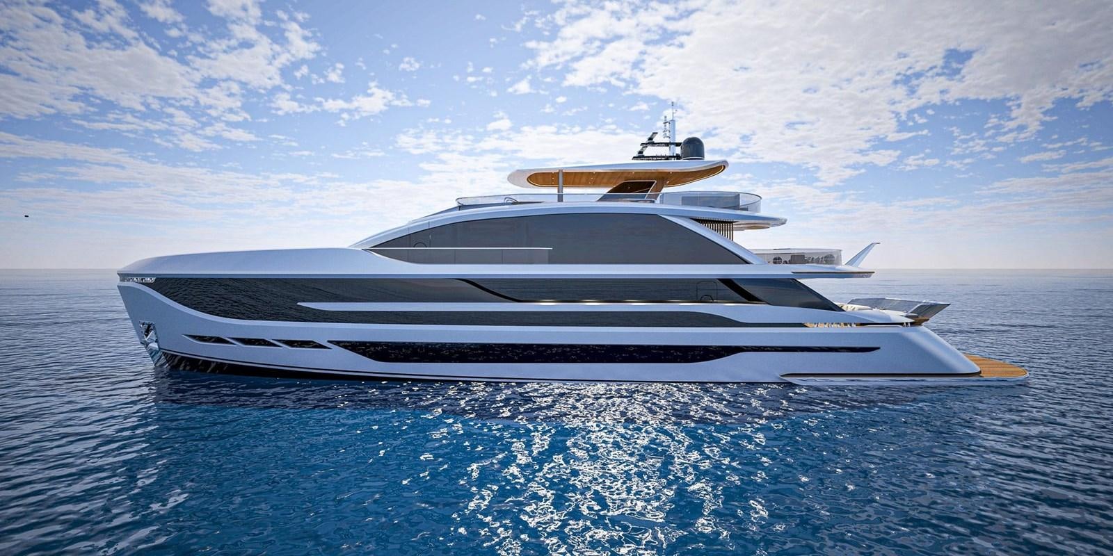 a white yacht on the water aboard CUSTOM V43 Yacht for Sale