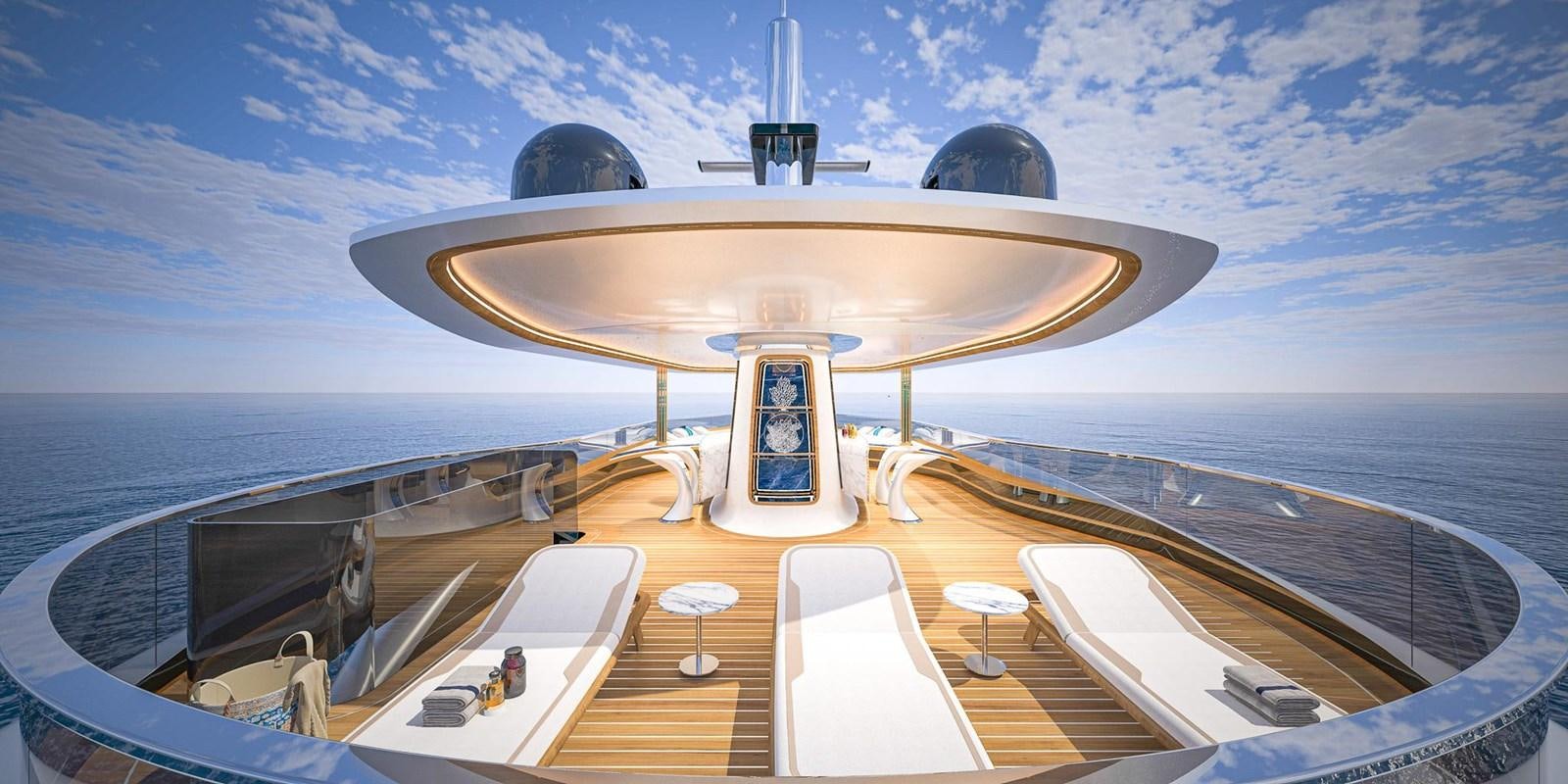 a large ship in the water aboard CUSTOM V43 Yacht for Sale