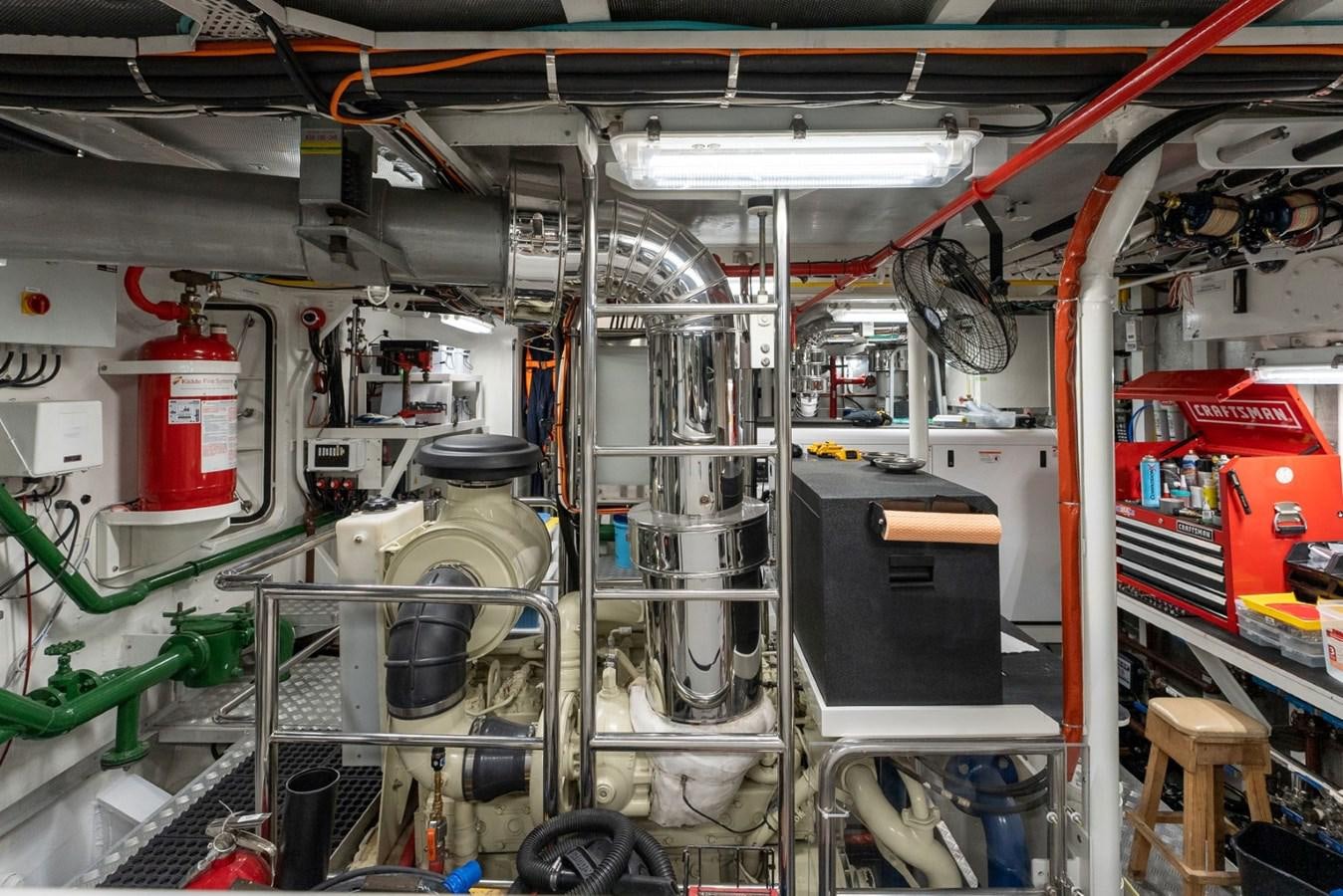 a room with machinery aboard HARDHOME Yacht for Sale