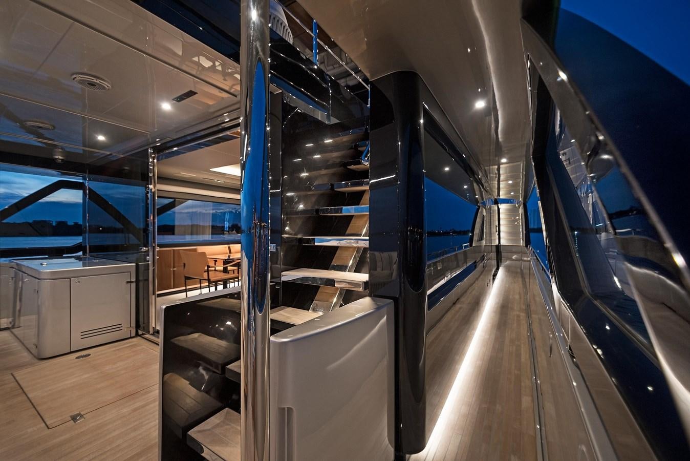 a large metal staircase in a building aboard ALLEGRA Yacht for Sale