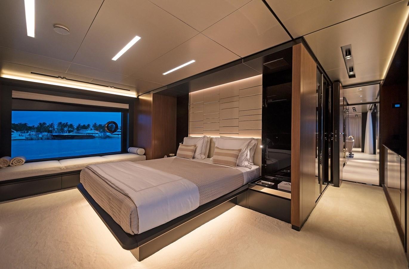 a room with a bed and a tv aboard ALLEGRA Yacht for Sale