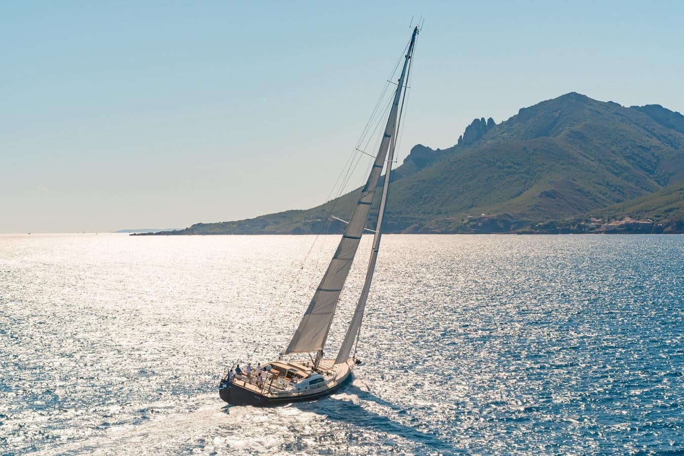 a sailboat on the water aboard GRAND BLEU VINTAGE Yacht for Sale
