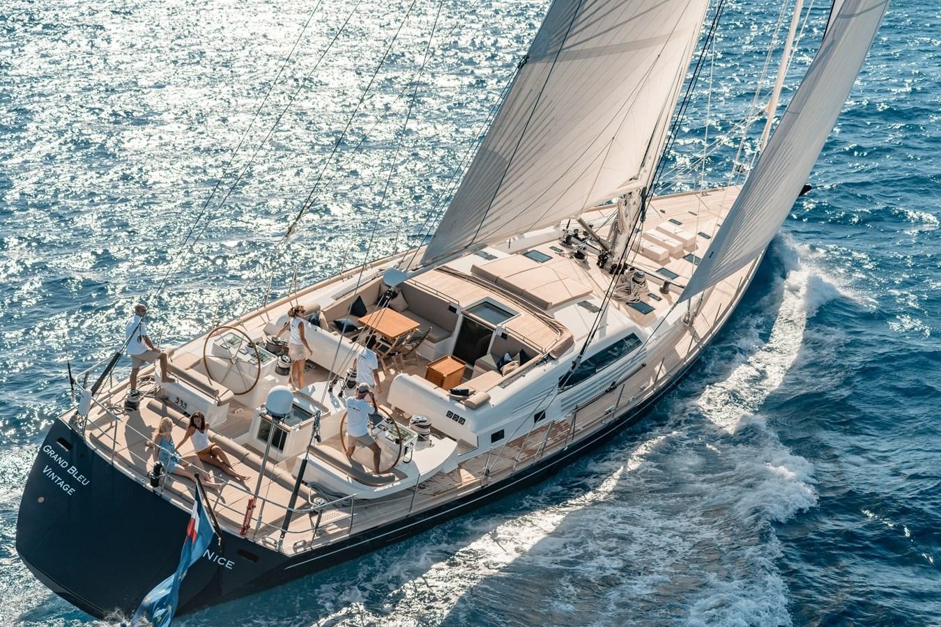 a boat on the water aboard GRAND BLEU VINTAGE Yacht for Sale