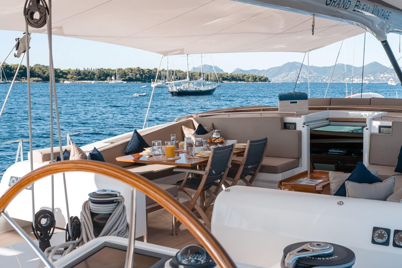 a boat on the water aboard GRAND BLEU VINTAGE Yacht for Sale