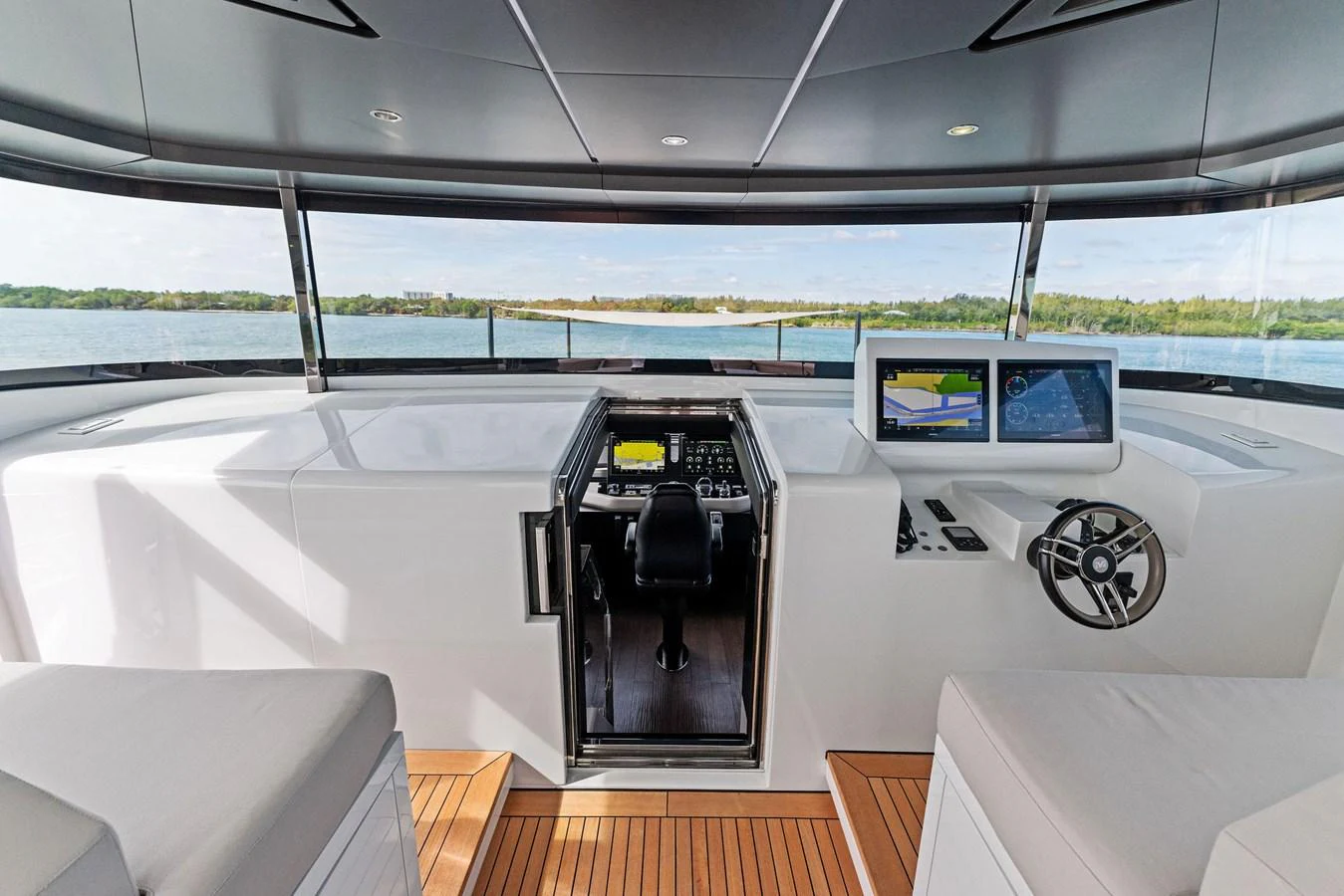 inside of a car aboard LADY K Yacht for Sale