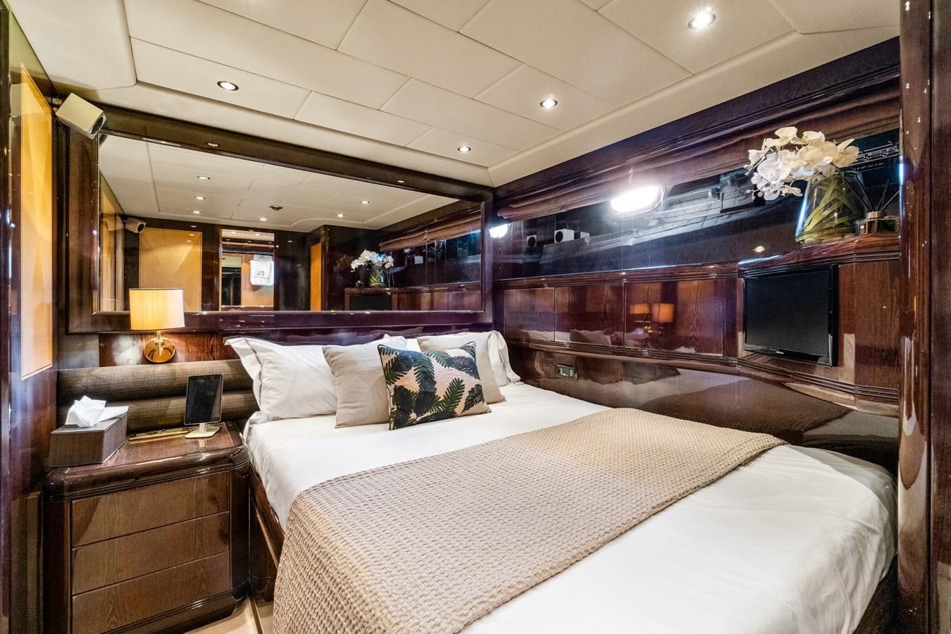 a room with two beds aboard KUY KUY Yacht for Sale