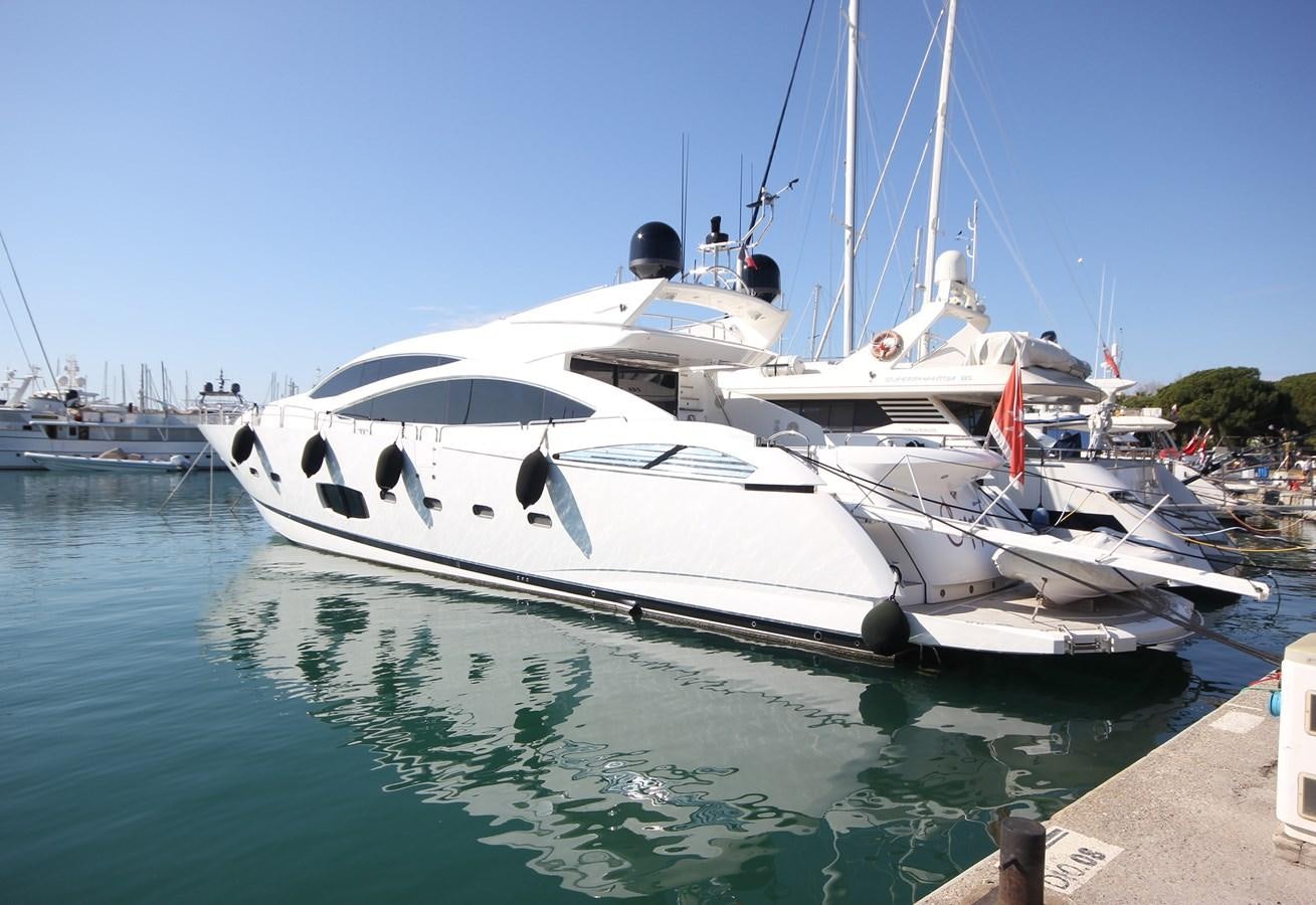 a group of boats are parked in a harbor aboard COPPER 3 Yacht for Sale