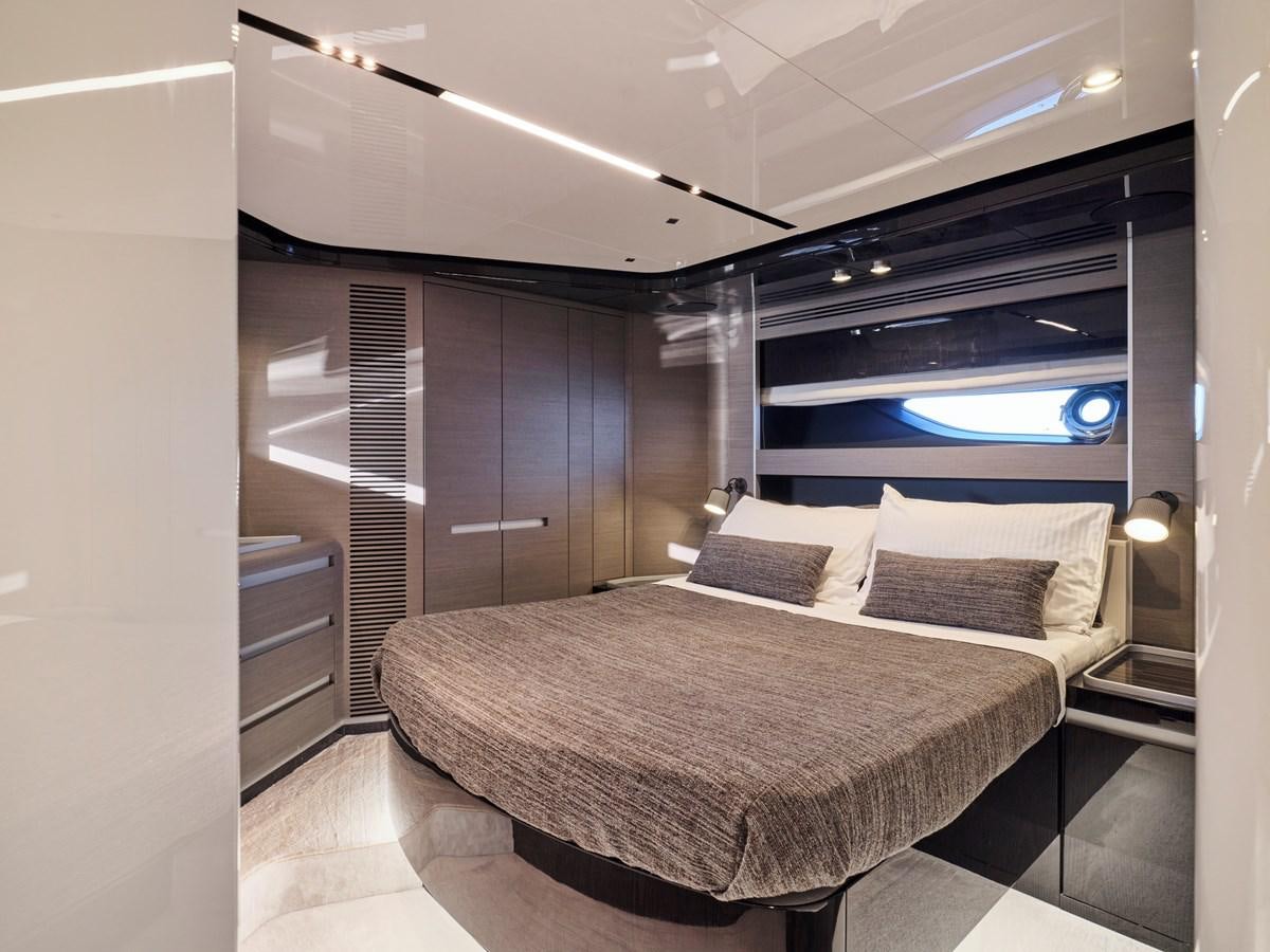 a bed in a room aboard D FIVE Yacht for Sale